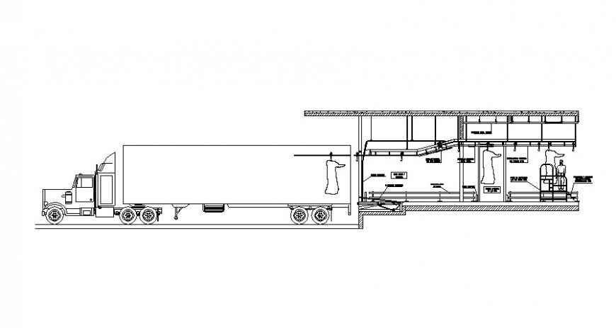 2d  cad drawing of a truck loaded autocad software