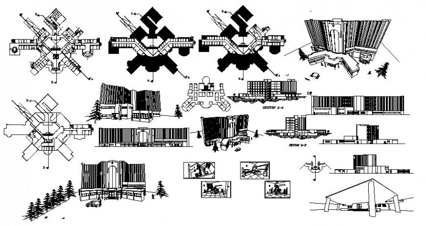 2d cad drawing of hospital view drawing autocad software