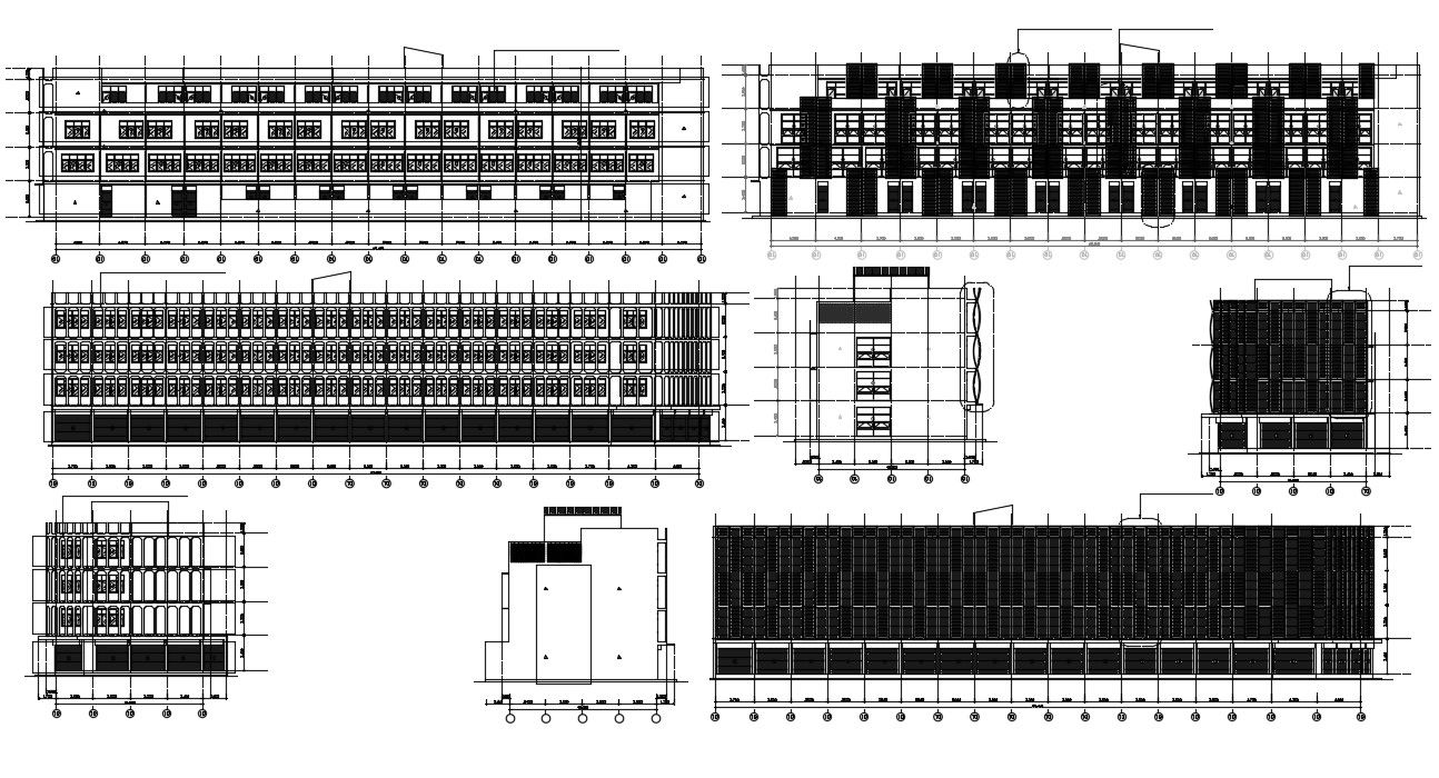 2d Building elevation design CAD Drawing