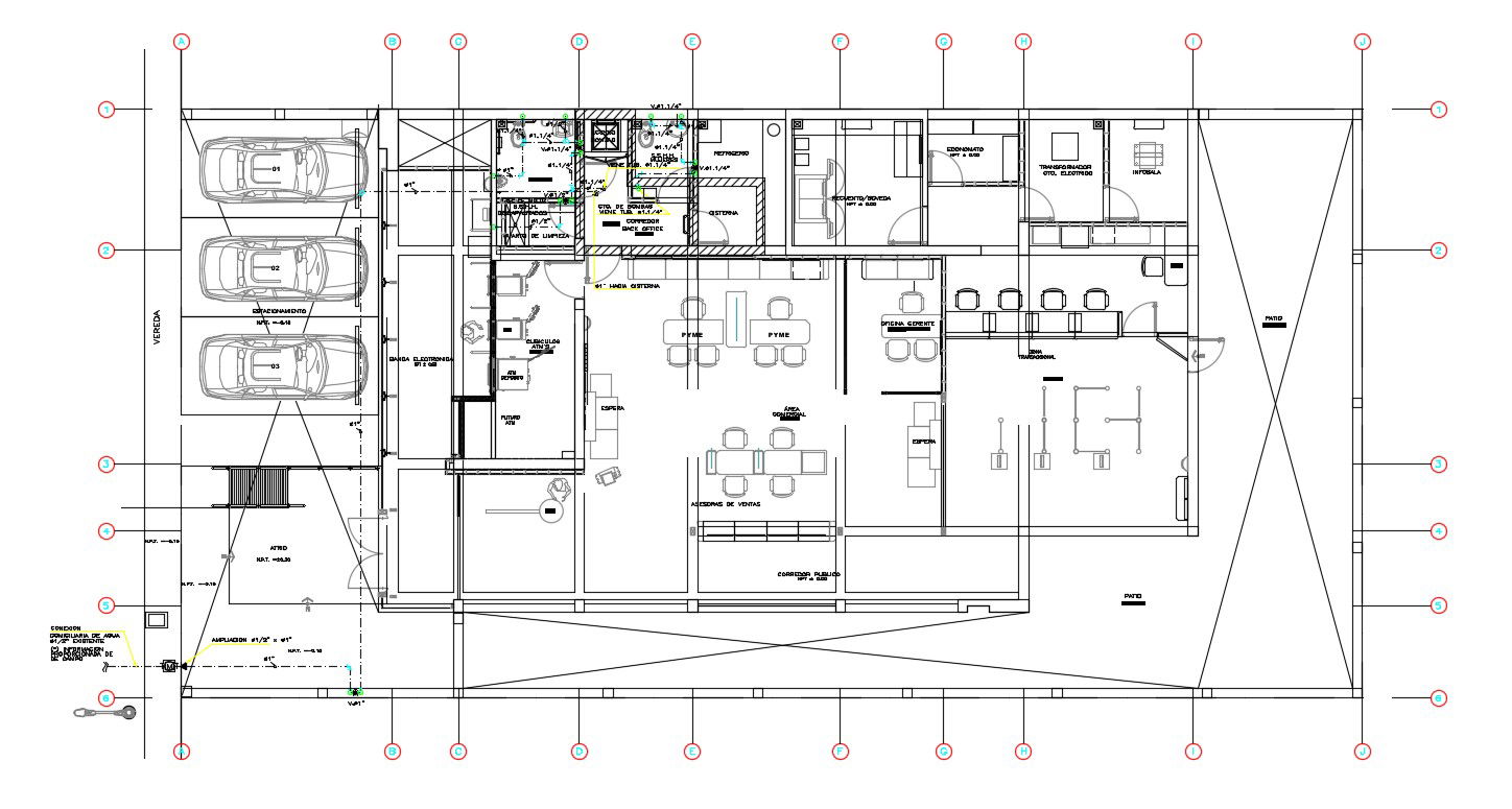 2d CAD Drawing Of Bank Furniture Layout Plan AutoCAD File