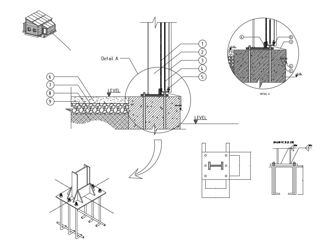 2d Drawings details of structural blocks dwg file