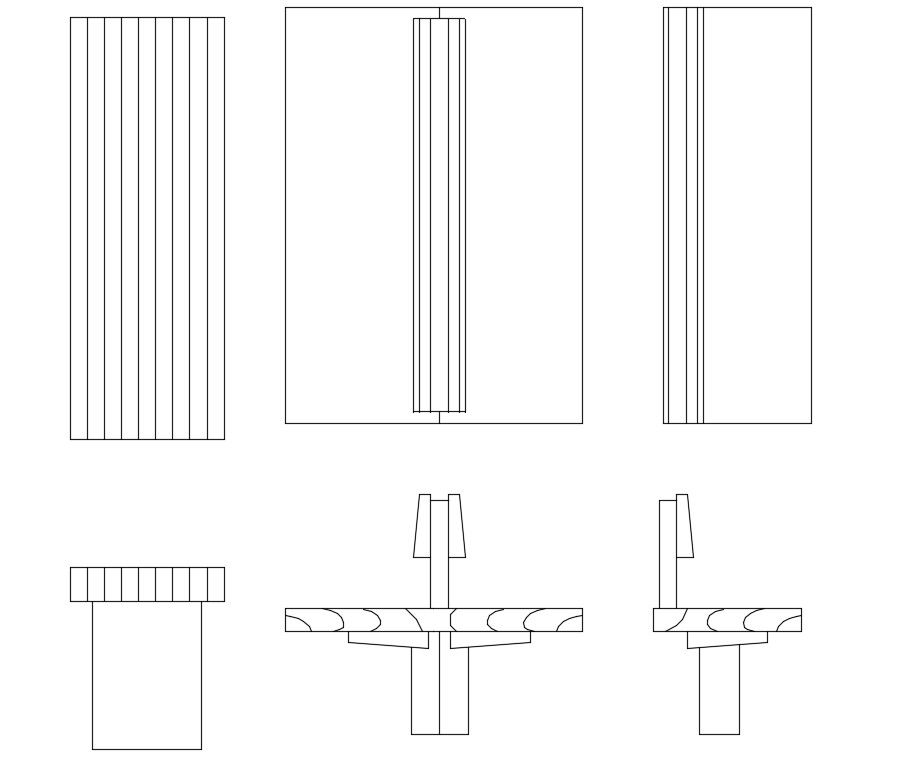 2d Furniture Wooden Bench Plan and Elevation Design AutoCAD Drawing Free Download
