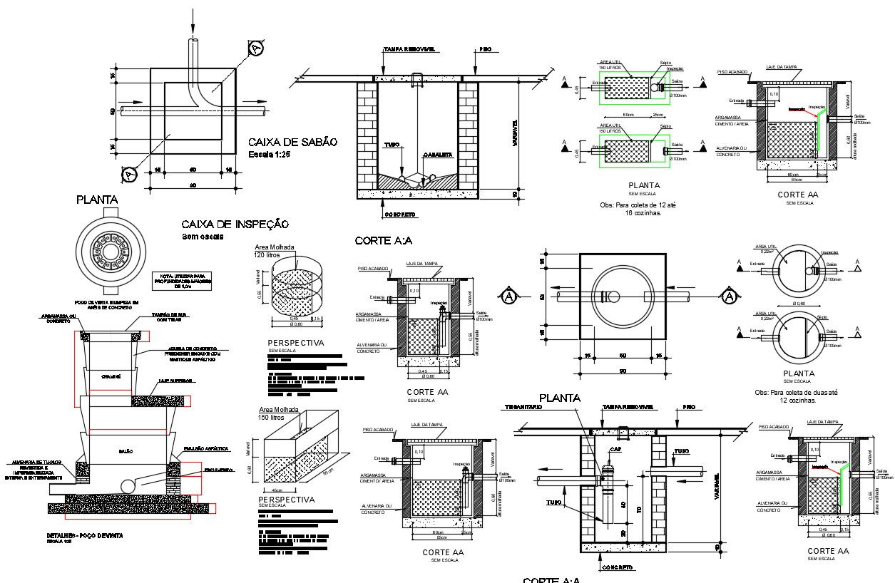 2d Water Storage Tank Design Layout Pluming Construction Block CAD File Download