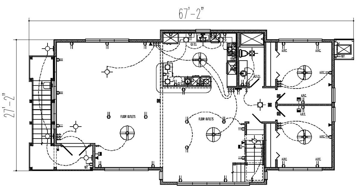 Trade electrical layout plan in DWG file