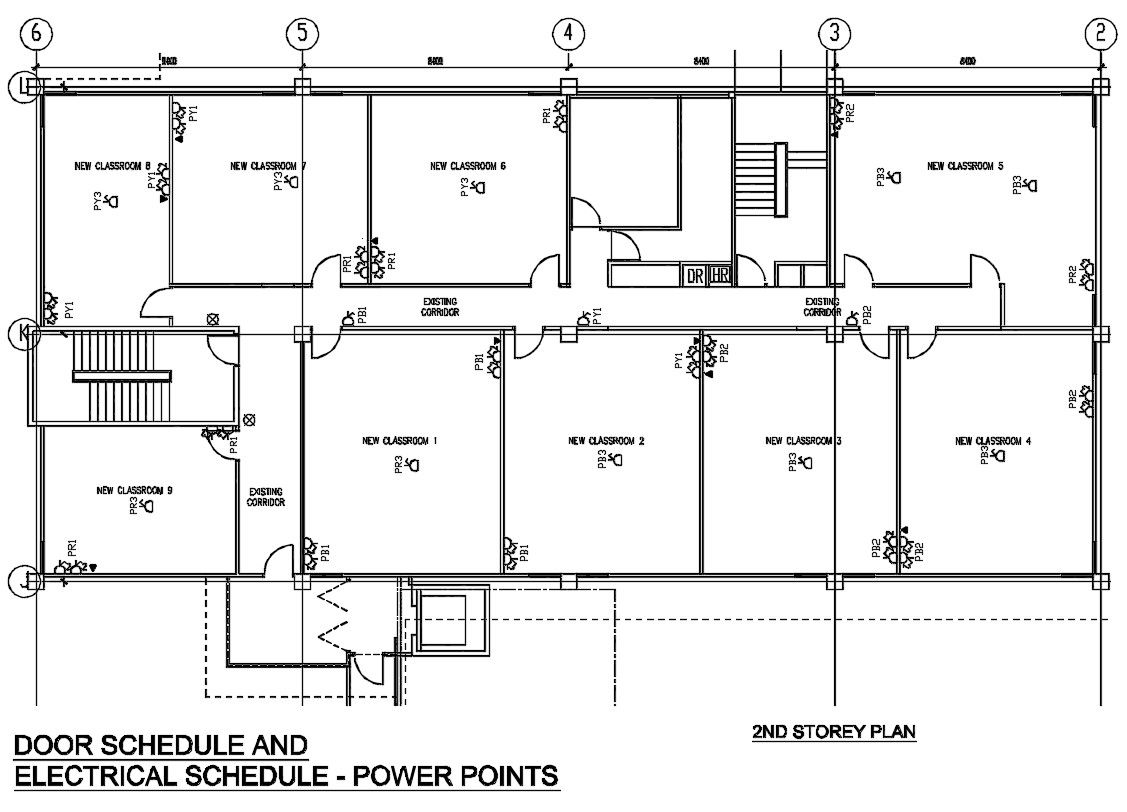 Electrical Classroom plan in DWG file