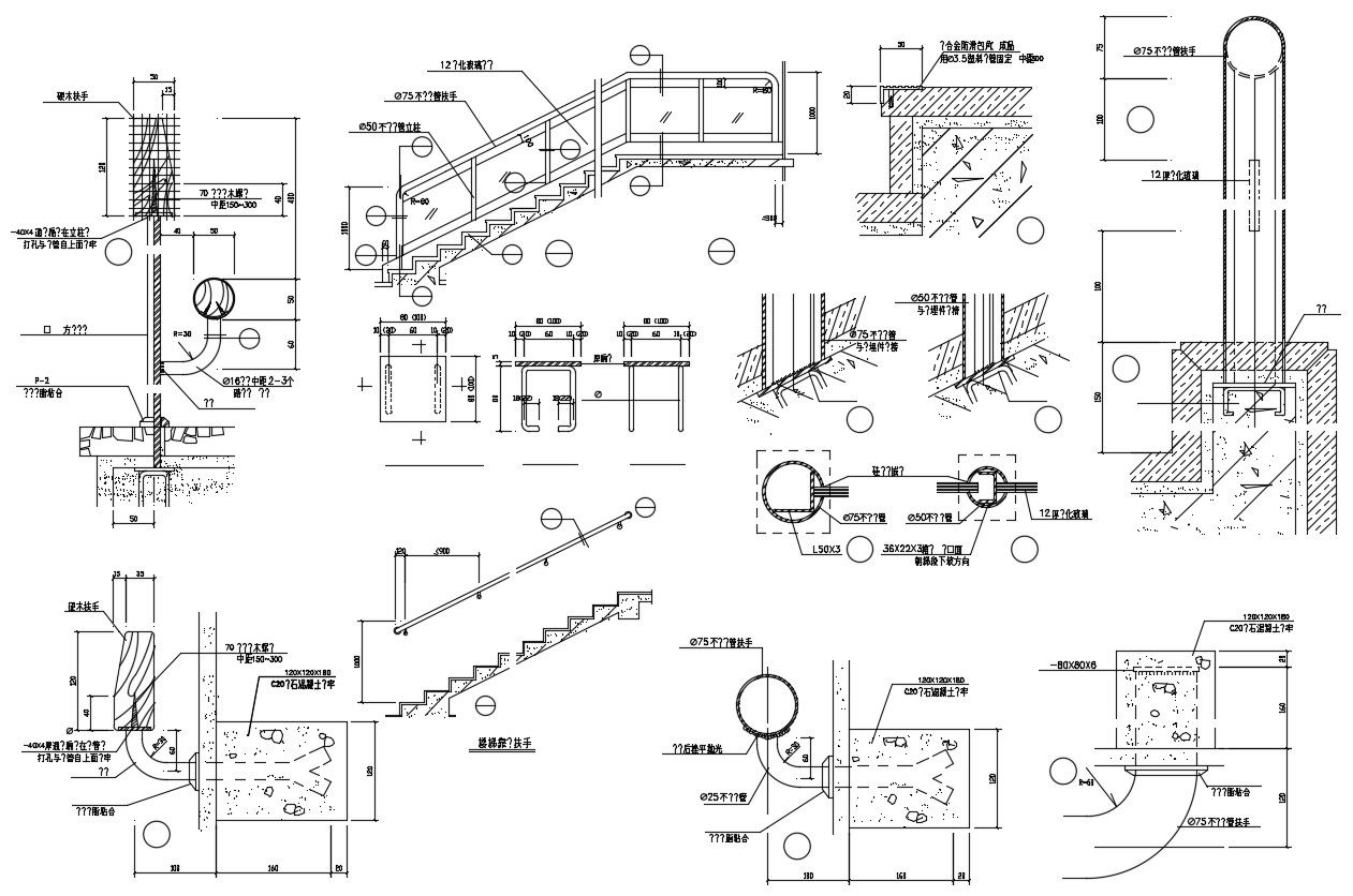 2d drawing of the staircase in dwg file