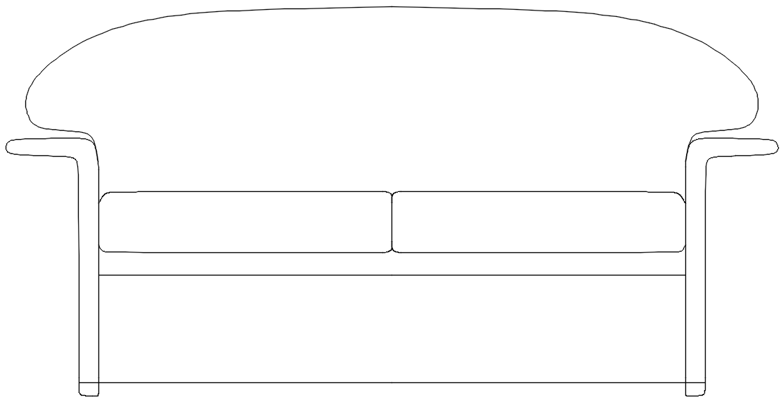 2D Sofa Elevation DWG File for Detailed Furniture Plans