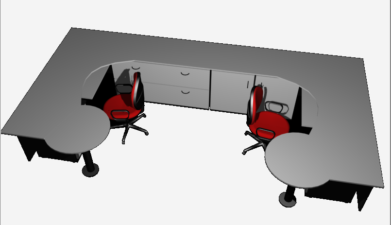 3D Desk Table CAD Drawing Layout for Office and Interior Design