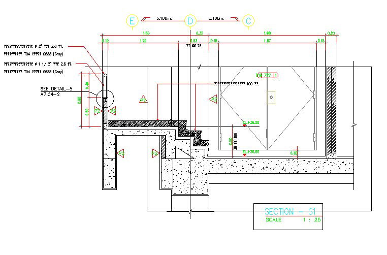 2d AutoCAD DWG Drawing file of the staircase cut section details with the landing are given in this drawing file. Download the 2D AutoCAD file now.