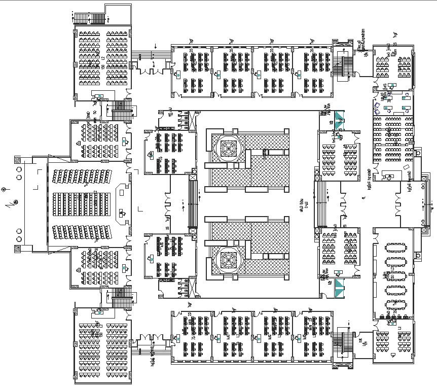 2d AutoCAD Drawing file of the section details of the restaurant building with the furniture.Download the AutoCAD DWG file.