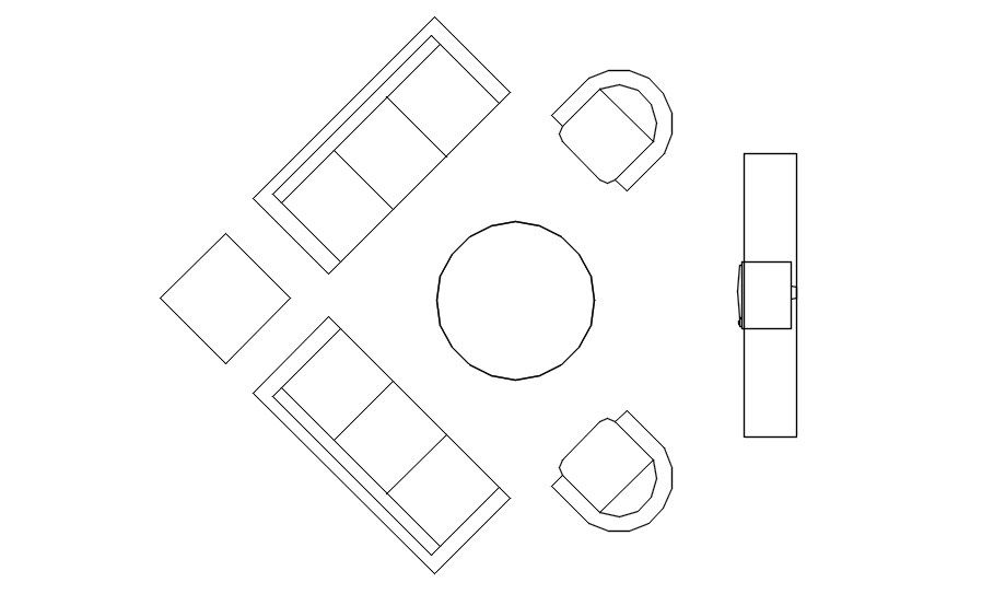 2d Drawing room layout cad blocks in AutoCAD, dwg file.