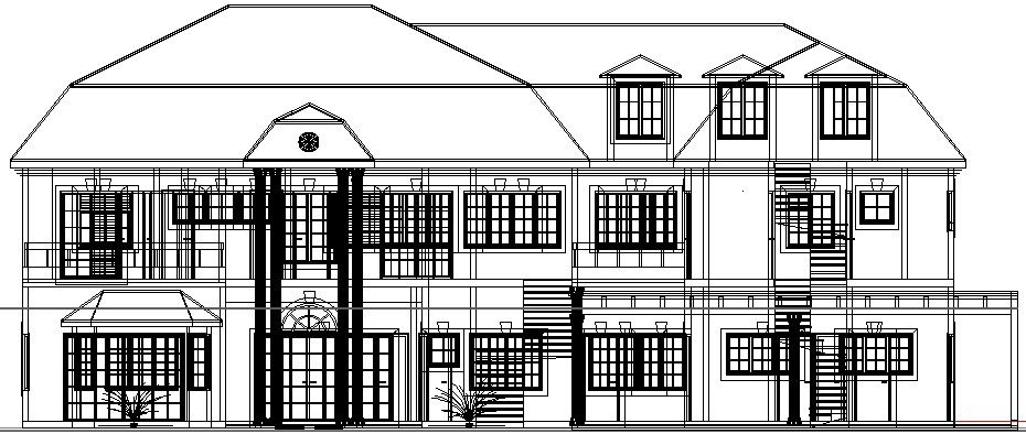 2d Front elevation drawing.