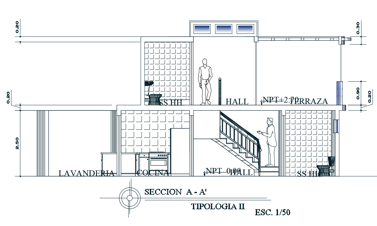 2d House Section CAD Drawing Download DWG File