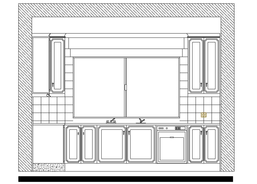 2d Kitchen Elevation Design DWG File
