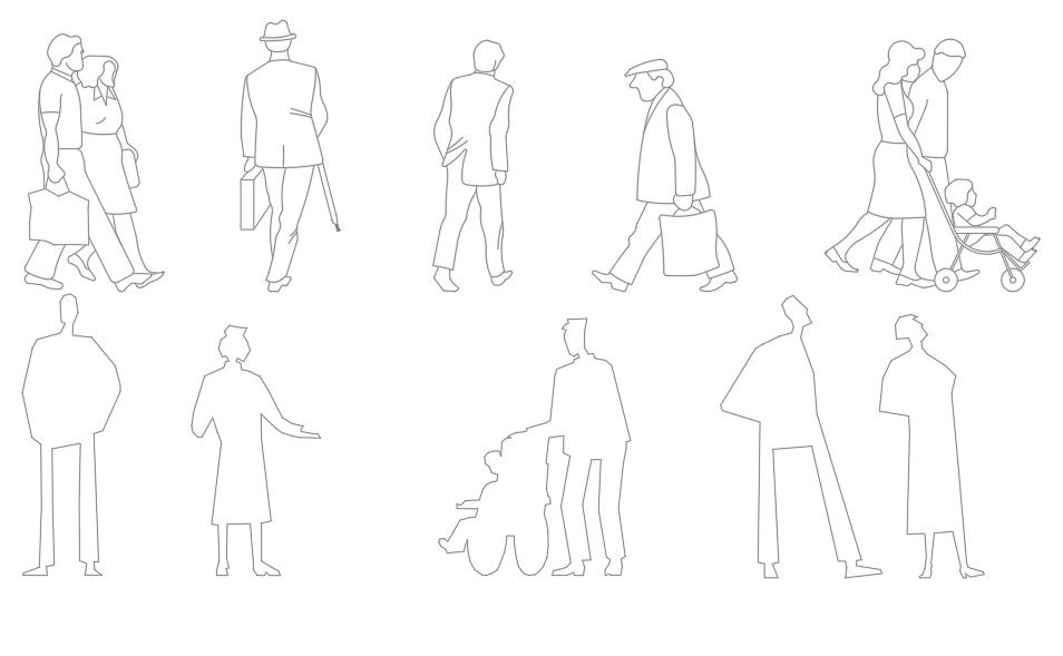 2d People CAD libraray Blocks Free Download DWG File