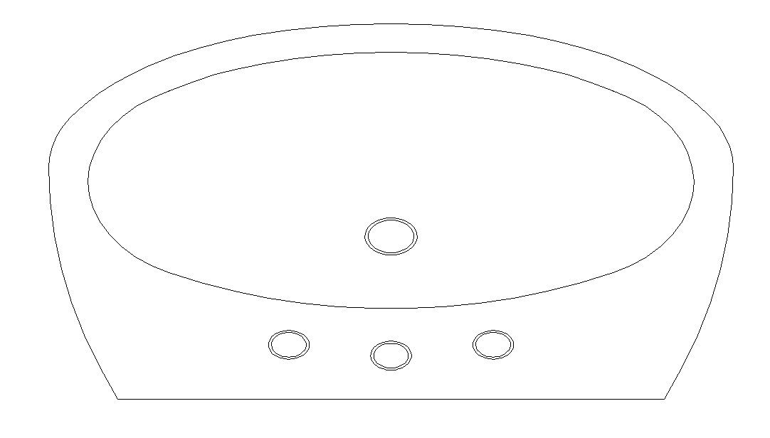 2d Sanitary Washbasin Design AutoCAD Block