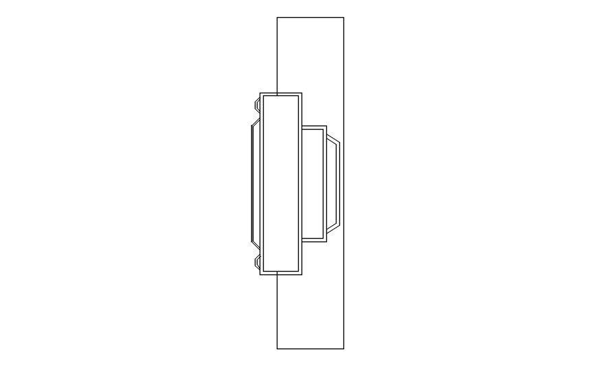 2D Media Console Layout with CAD Symbols in DWG Format