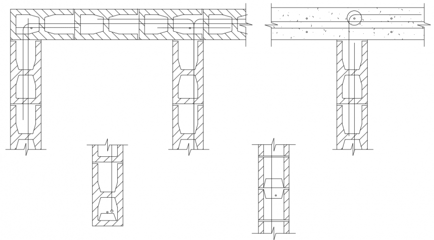 2d  cad drawing of concrete block walls auto cad software