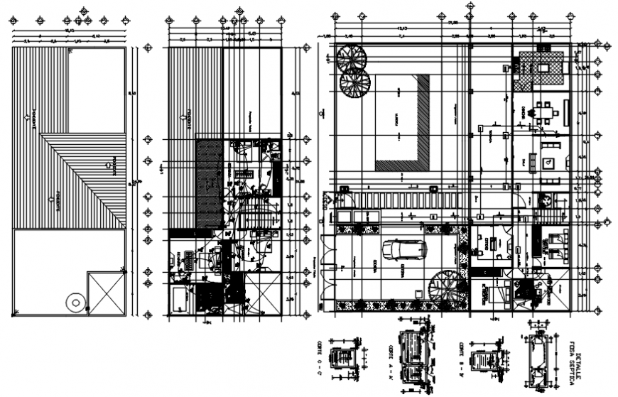 2d Architecture residence layout plan autocad file