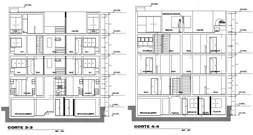 2d autocad drawing of section detail dwg file