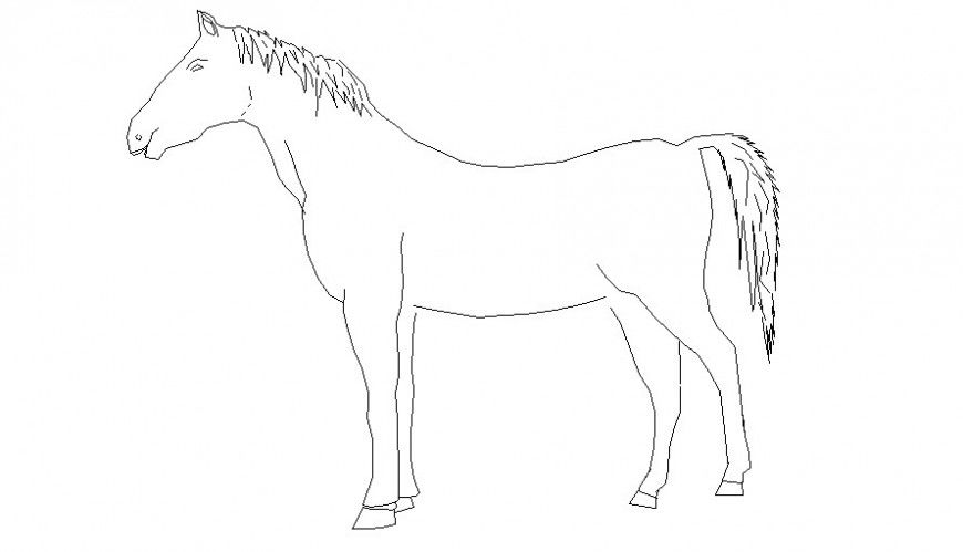2d autocad drawings of horse animal units dwg file