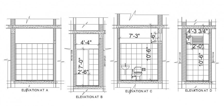 2d Bathroom detail cad file