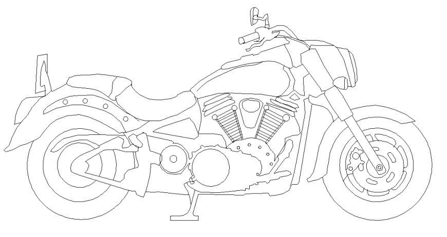 2D Bike Block Detail in autocad file
