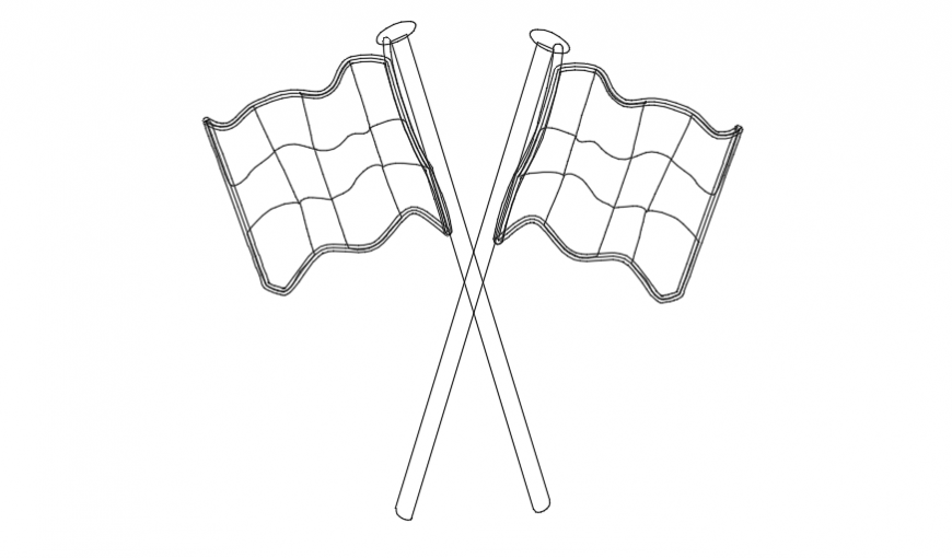 2D block design drawing of National flag design