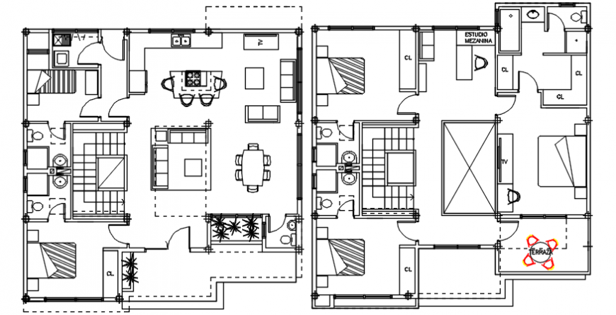 2D Bungalow residence drawing cad file