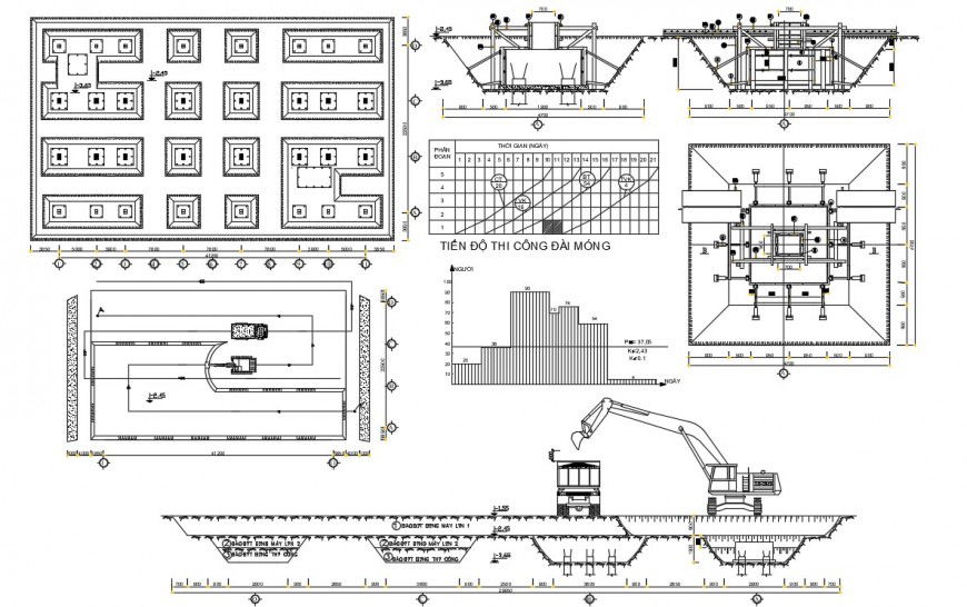 2d CAD construction details of bridge structure block dwg file