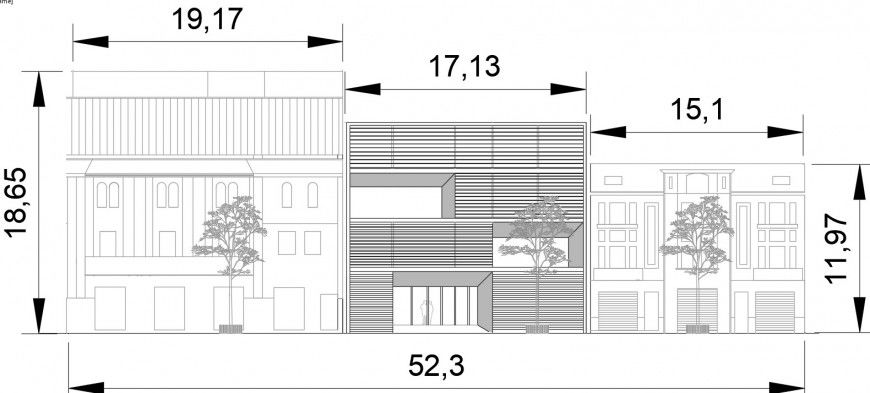 2d CAD drawings details of culture-building elevation dwg file