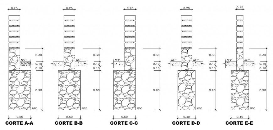 2d CAD drawings details of stone masonry detailing dwg file