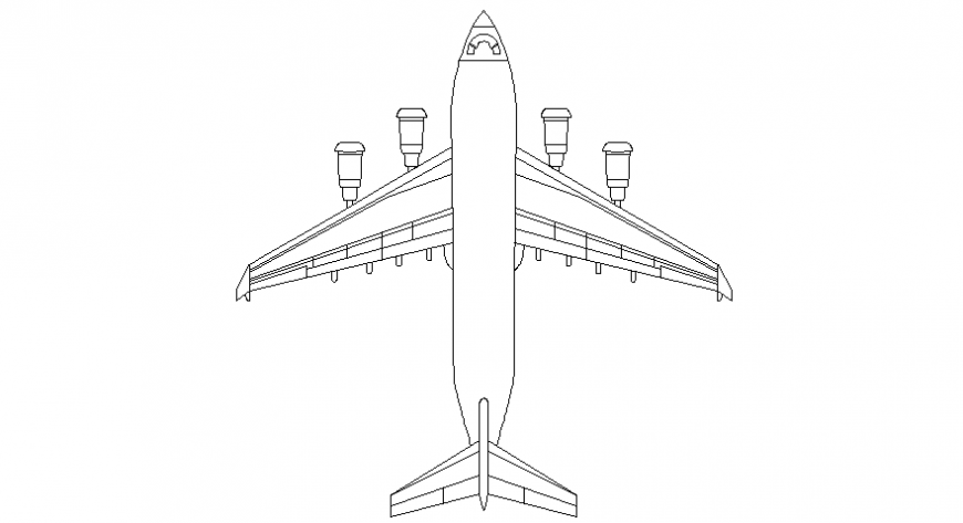 2d CAD drawings of airplane autocad software file