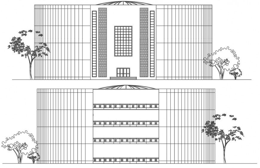 2d CAD elevation drawings museum elevation Autocad file