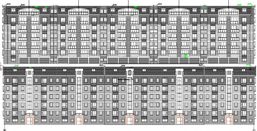 2d CAD elevation drawings of apartment flat dwg autocad software file