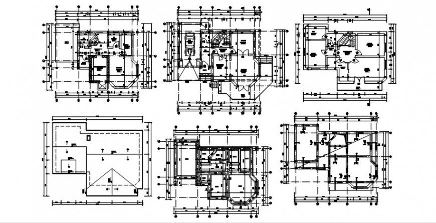 2d CAD floor layout plan details of residential house autocad file