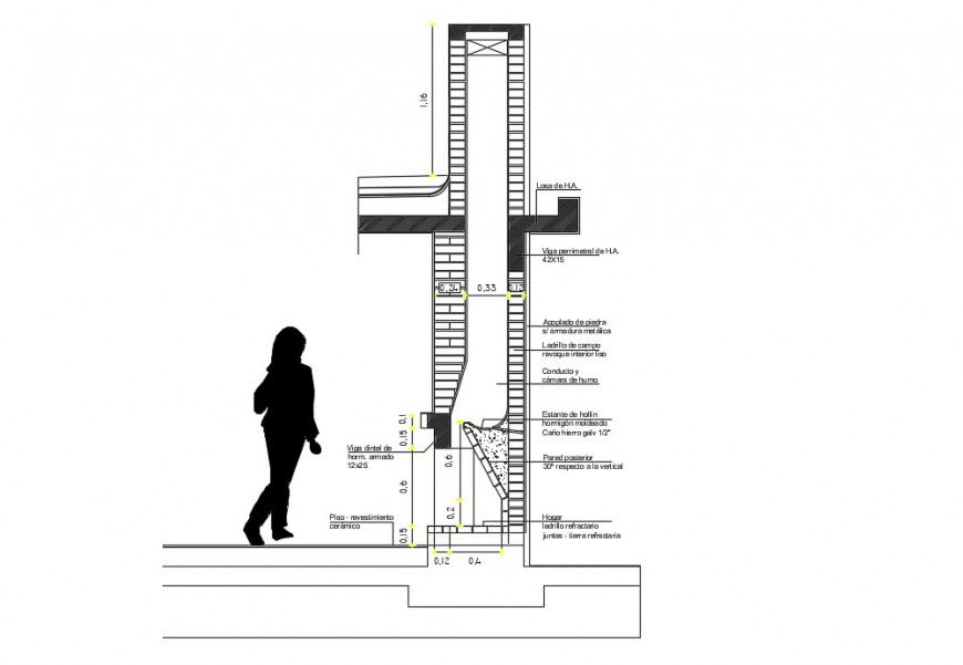 2d CAD sectional details of wall slab autocad software file