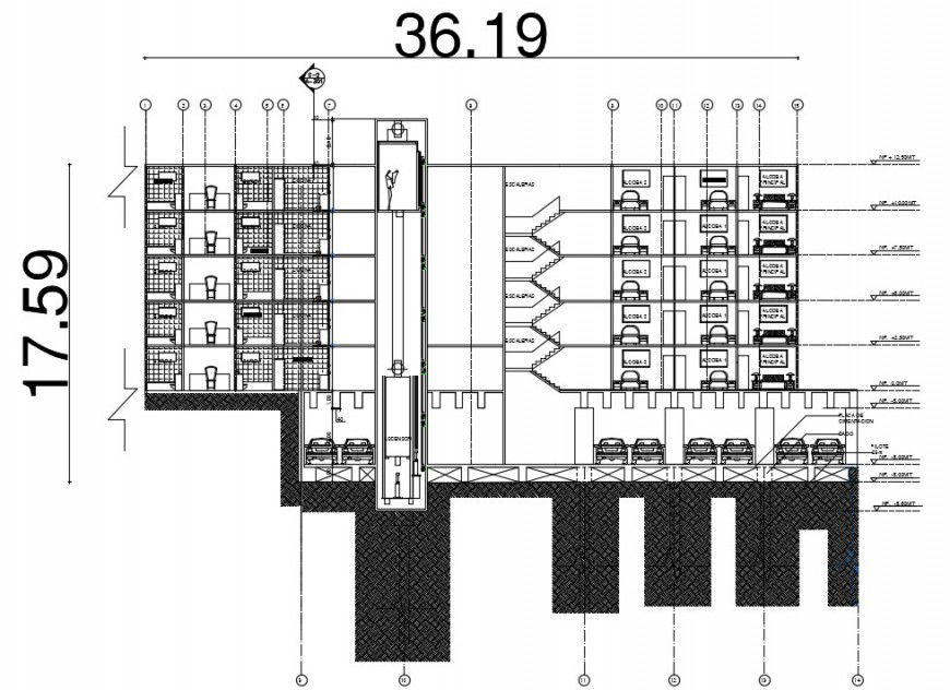 2d CAD apartment section drawings details in autocad software file