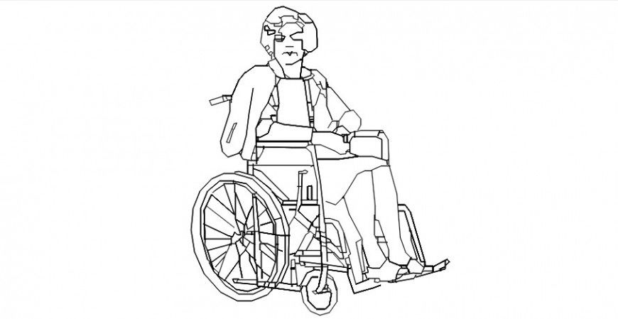 2d cad blocks of the patient on handicap chair