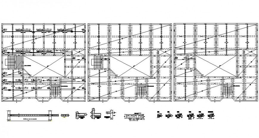 2d CAD column and beam RCC structural units details in autocad