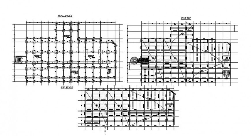 2d CAD column installation plan details drawings in autocad file