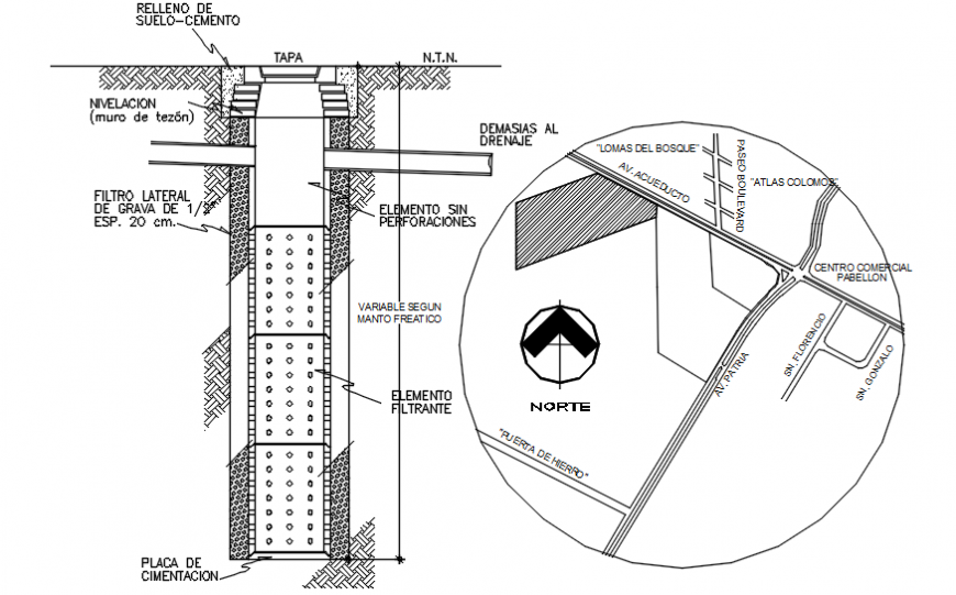 2d CAD construction drawings of perforated chamber autocad file