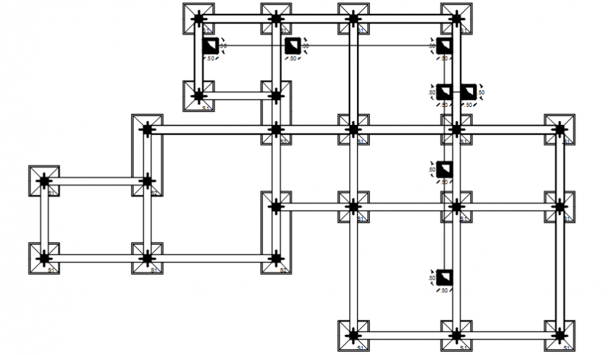 2d CAD construction of foundation dwg autocad file