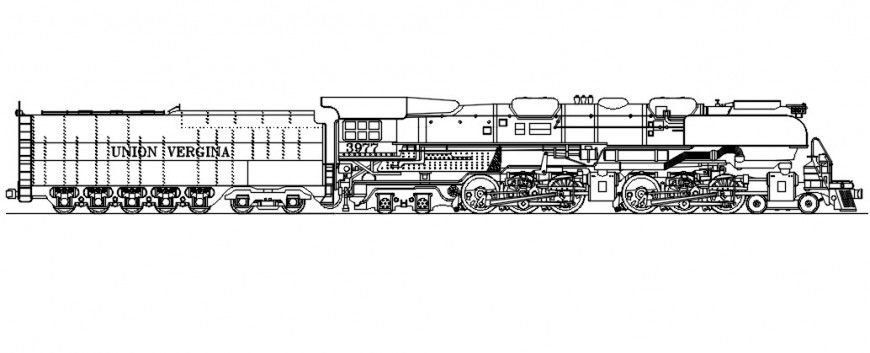2d CAD design details of train CAD transportation units dwg file