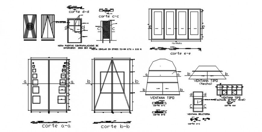 2d CAD design drawings of door blocks detailing in autocad file