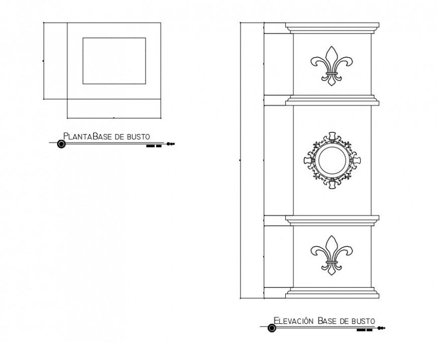 2d CAD design of column autocad software file