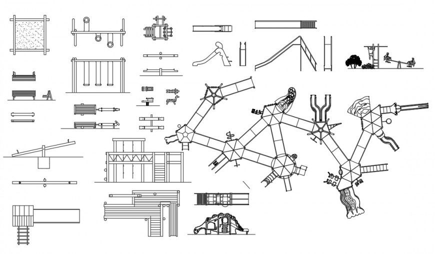 2d cad drawin g of swimming zone elevation autocad software