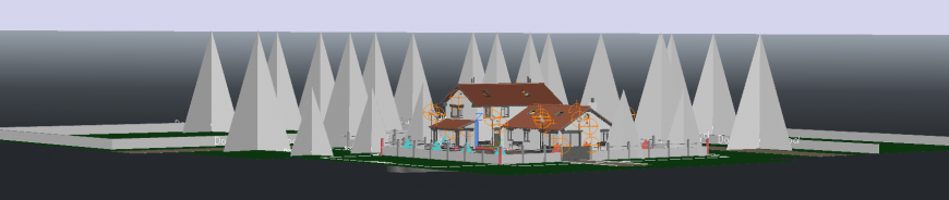 2d cad drawing of house elevation auto cad software