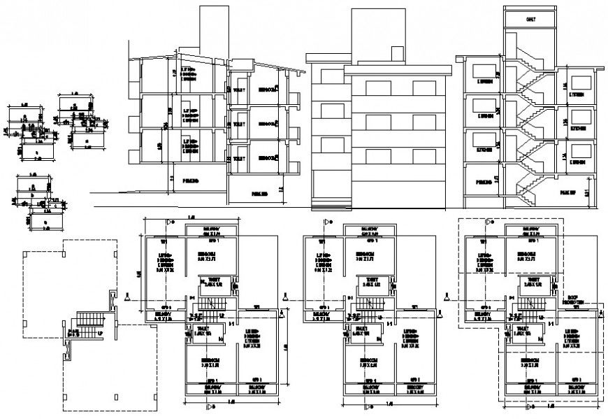 2d cad drawing apartment project detail