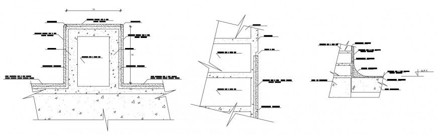 2d CAD drawing detailing of concrete masonry structure dwg file